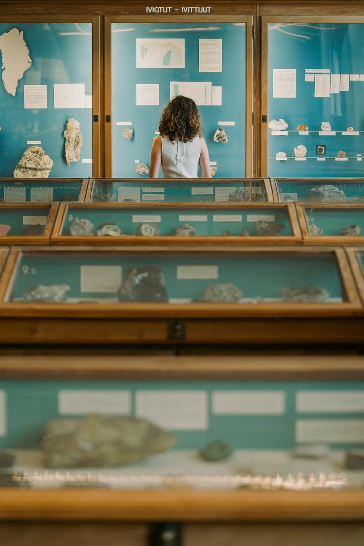 Gæst i Mineralsalen på Statens Naturhistoriske Museum