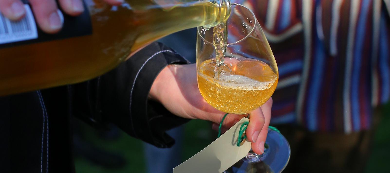 Øl hældes op i glas i Botanisk Have